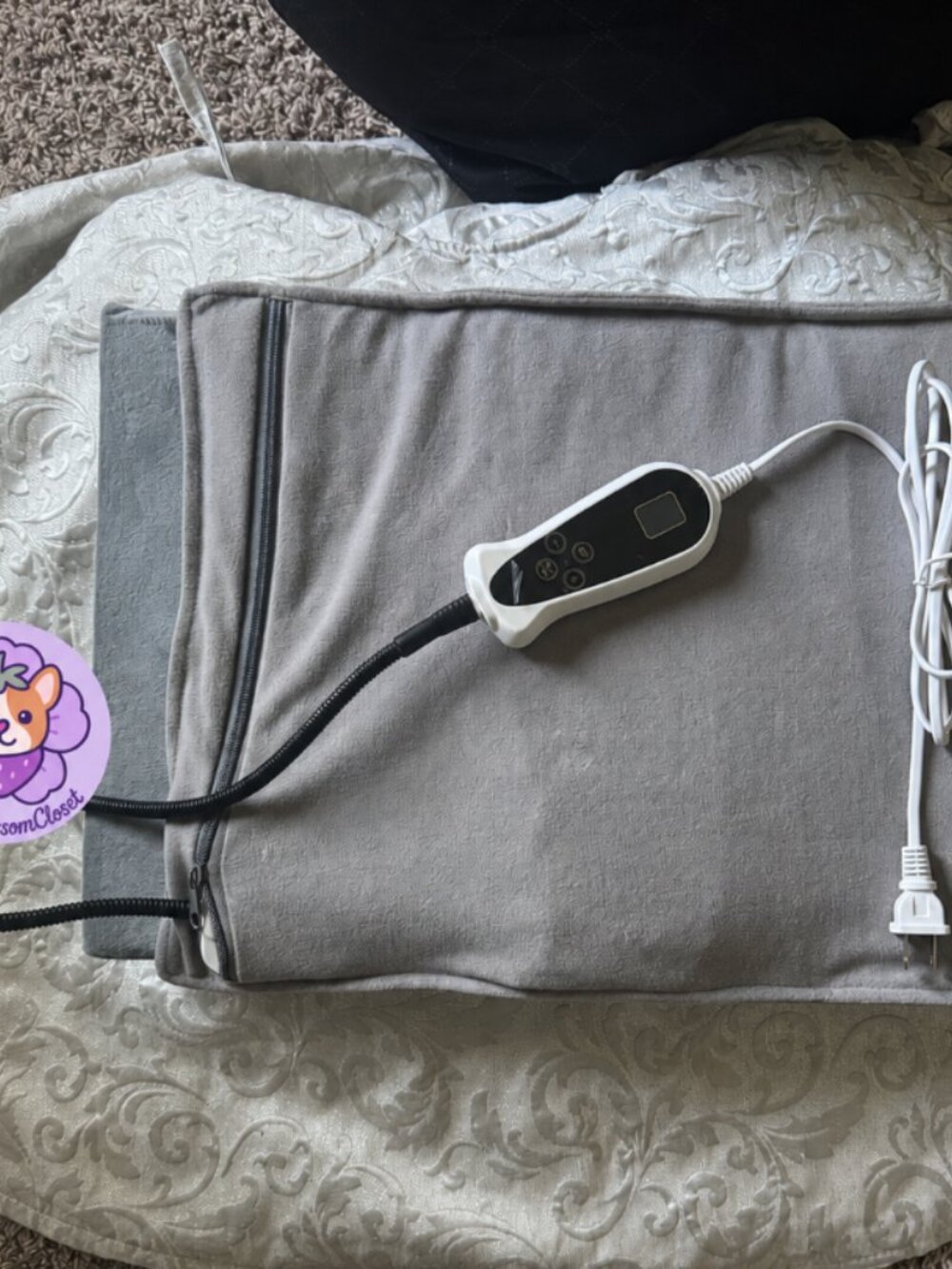 Gray Pet Heating Pad Adjustable Temperature One Size - NEW